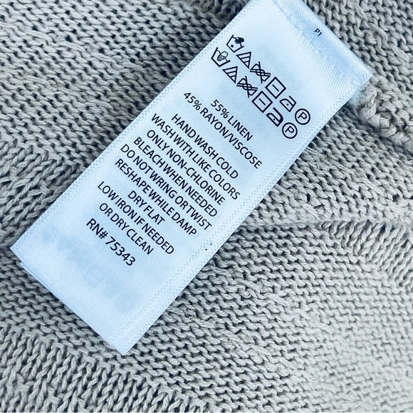 Nwt Joie Linen Blend Textured Knit Open Front Cardigan large beach beige girl - Picture 7 of 7